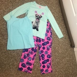 Girls cute dog PJ’s set